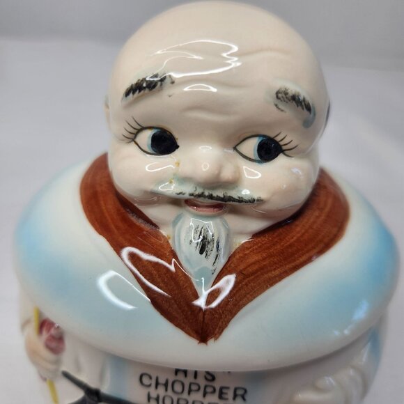 Vintage 1950's Ceramic "His" Chopper Hopper Denture Holder Mid Century - Picture 5 of 8